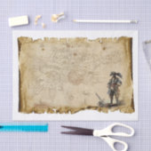 デコページの古い海賊の地図カリブの 薄葉紙 (クラフト)