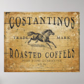 デコページまたはコラージュのためのヴィンテージコーヒーポスター ポスター (正面)