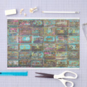 デコページまたはコラージュ紙用カセットテープアート 薄葉紙 (クラフト)