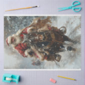 デコページクラシックヴィンテージサンタオンホーススノーウィング 薄葉紙 (クラフト)