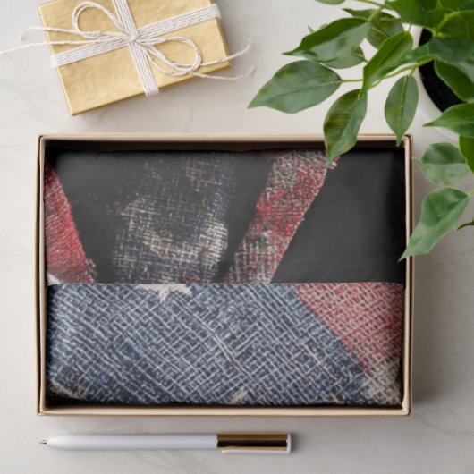 デコページスカルアメリカ国旗の印象 薄葉紙 (ギフト)