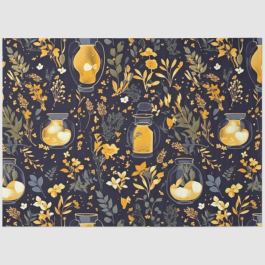 デコページティッシュペーパーお洒落プラントランタン 薄葉紙 (正面)