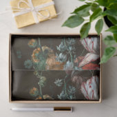 デコページティッシュペーパーの暗いフローラバラ 薄葉紙 (ギフト)