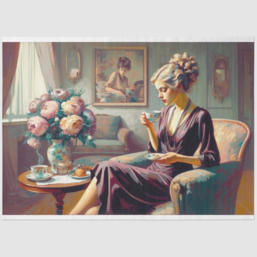 デコページティッシュペーパーアールデコレディ 薄葉紙 (正面)