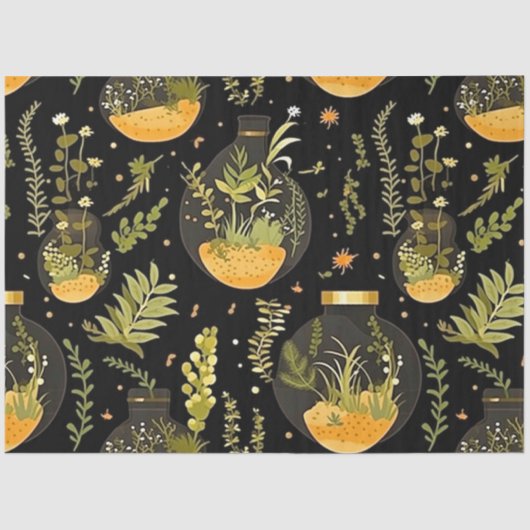 デコページティッシュペーパーガラステラリウムJarsボトル 薄葉紙 (正面)