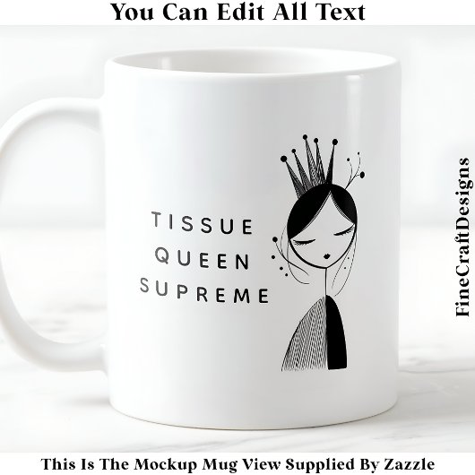デコページティッシュペーパークイーン032ノベルティクラフト コーヒーマグカップ