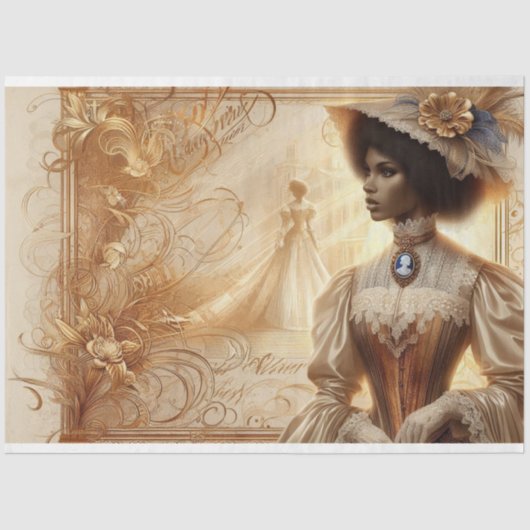 デコページティッシュペーパービクトリアンアフリカ系アメリカ人 薄葉紙 (正面)