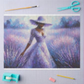 デコページティッシュペーパーラベンダーレディデザイン 薄葉紙 (クラフト)