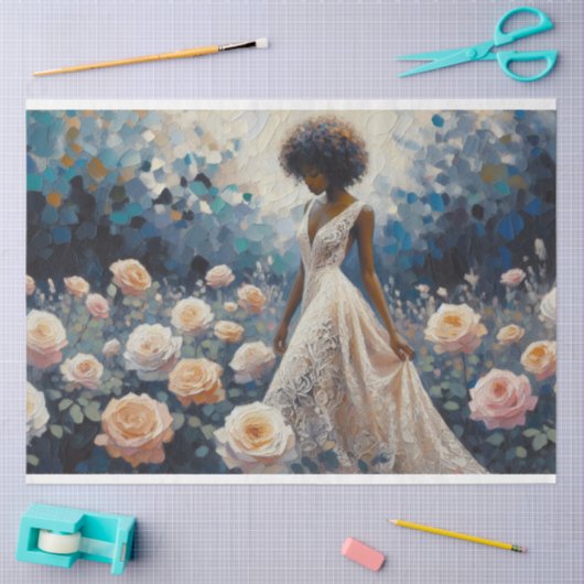 デコページティッシュペーパーレディーオブバラデザイン 薄葉紙 (クラフト)