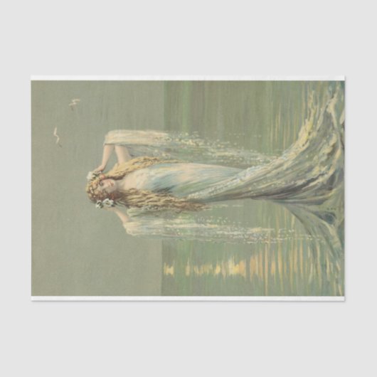 デコページティッシュペーパーヴィンテージマーメイドシーニンフ 薄葉紙 (正面)