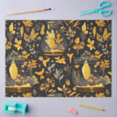 デコページティッシュペーパー金ゴールドプラントテラリウム 薄葉紙 (クラフト)