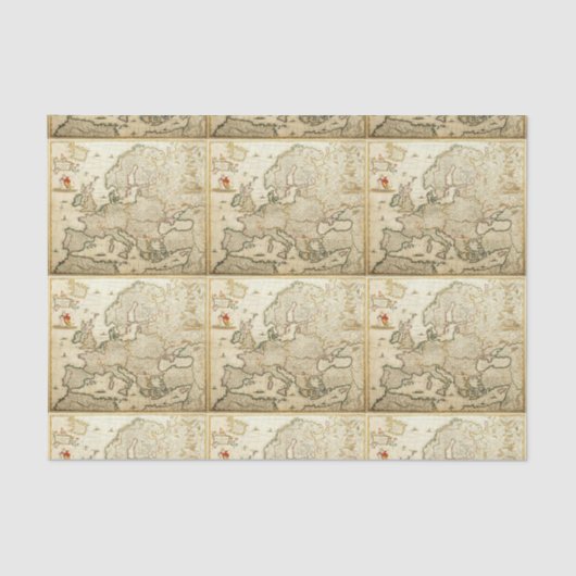 デコページティッシュペーパー – ヨーロッパの地図 薄葉紙 (正面)