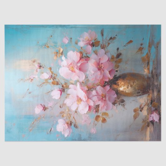 デコページティッシュペーパー – 優雅な花びらチャーム 薄葉紙 (正面)