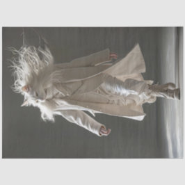 デコページファッションショーホワイトキャットホワイト服 薄葉紙