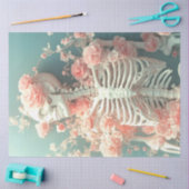 デコページフローラスケルトンと桃の花 薄葉紙 (クラフト)