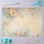 デコページフローラタンバーミリオン淡い色のイエローブルー | 薄葉紙 (クラフト)