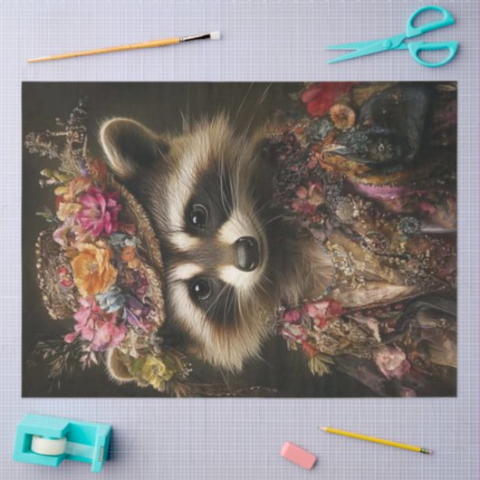 デコページフローラ冠のアライグマのregal衣装 薄葉紙 (クラフト)