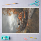 デコページヴィンテージさびたトラックカボチャ秋シーズン 薄葉紙 (クラフト)