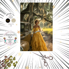 デコページヴィンテージイエローカービューティフル女性 薄葉紙