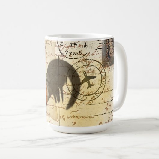 デコページヴィンテージエフエマラファームバーンルースター コーヒーマグカップ (正面右)