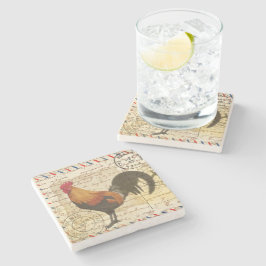 デコページヴィンテージエフエマラファームバーンルースター ストーンコースター