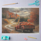 デコページヴィンテージオレンジトラック秋シーズンカボチャ 薄葉紙 (クラフト)