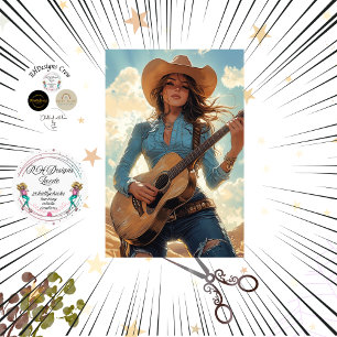 デコページヴィンテージキャラクターギタリストデビー 薄葉紙