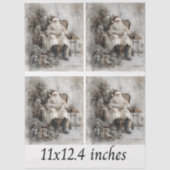 デコページヴィンテージサンタのまわりにイン椅子 薄葉紙 (正面)