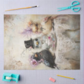 デコページヴィンテージチックステアパーティーパステルカラー 薄葉紙 (クラフト)