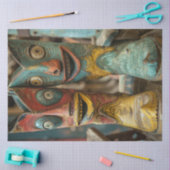 デコページヴィンテージチャードカウボーイブーツと顔 薄葉紙 (クラフト)