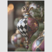 デコページヴィンテージティアドロップクリスマスオーナメント 薄葉紙 (正面)