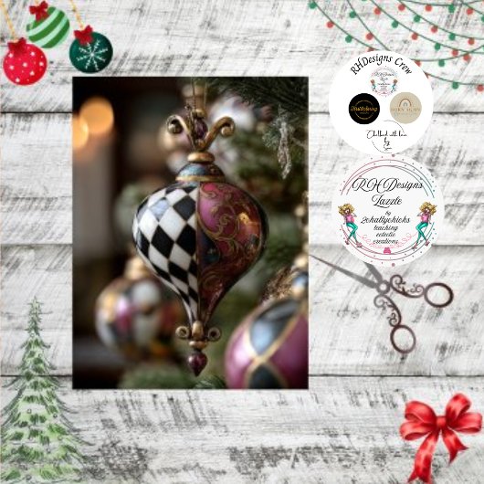 デコページヴィンテージティアドロップクリスマスオーナメント 薄葉紙