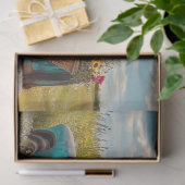 デコページヴィンテージティール（緑がかった色）トラック分野のセージ草 薄葉紙 (ギフト)