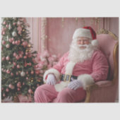 デコページヴィンテージピンクホワイトサンタテーマ 薄葉紙 (正面)