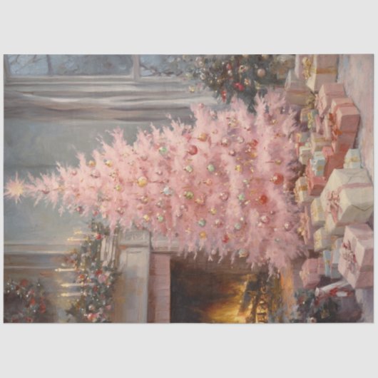 デコページヴィンテージホリデークリスマスツリー絵を描ズ 薄葉紙 (正面)