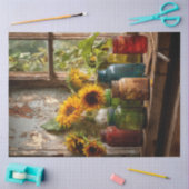 デコページヴィンテージメイソンJarsウィンドウシールフラワー 薄葉紙 (クラフト)