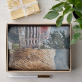 デコページヴィンテージレッドトラックフィールド花 薄葉紙 (ギフト)