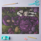 デコページヴィンテージレディでヴィンテージパープルドレス 薄葉紙 (クラフト)