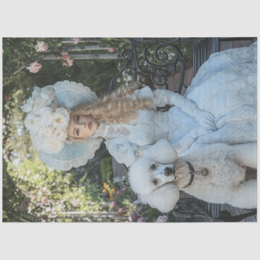 デコページヴィンテージレディーエヴリン標準プードル 薄葉紙 (正面)