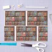 デコページヴィンテージレトロブックデザイン 薄葉紙 (クラフト)