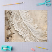 デコページヴィンテージレースのトリム 薄葉紙 (クラフト)