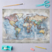 デコページヴィンテージワールドマップ 薄葉紙 (クラフト)