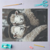 デコページヴィンテージ夫の妻の羊 薄葉紙 (クラフト)