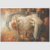 デコページヴィンテージ洗練されたクリームカラーネコ 薄葉紙 (正面)