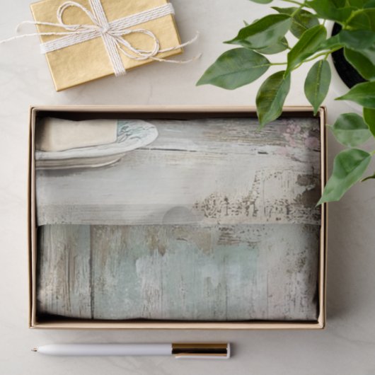 デコページヴィンテージ淡い色のブルータブ 薄葉紙 (ギフト)