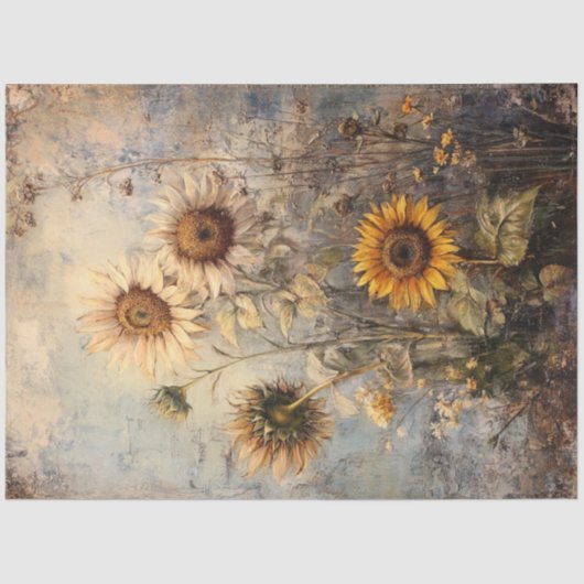 デコページヴィンテージ絵を描ひまわり 薄葉紙 (正面)