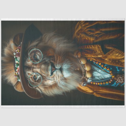 デコページヴィンテージ装束カリスマ獅子 薄葉紙 (正面)