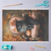 デコページヴィンテージ設定ブラックキャット秋シーズン 薄葉紙 (クラフト)