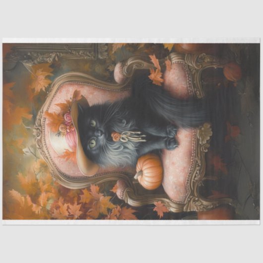 デコページヴィンテージ設定ブラックキャット秋シーズン 薄葉紙 (正面)