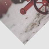 デコページヴィンテージ赤ワゴン雪のシーン 薄葉紙 (詳細)